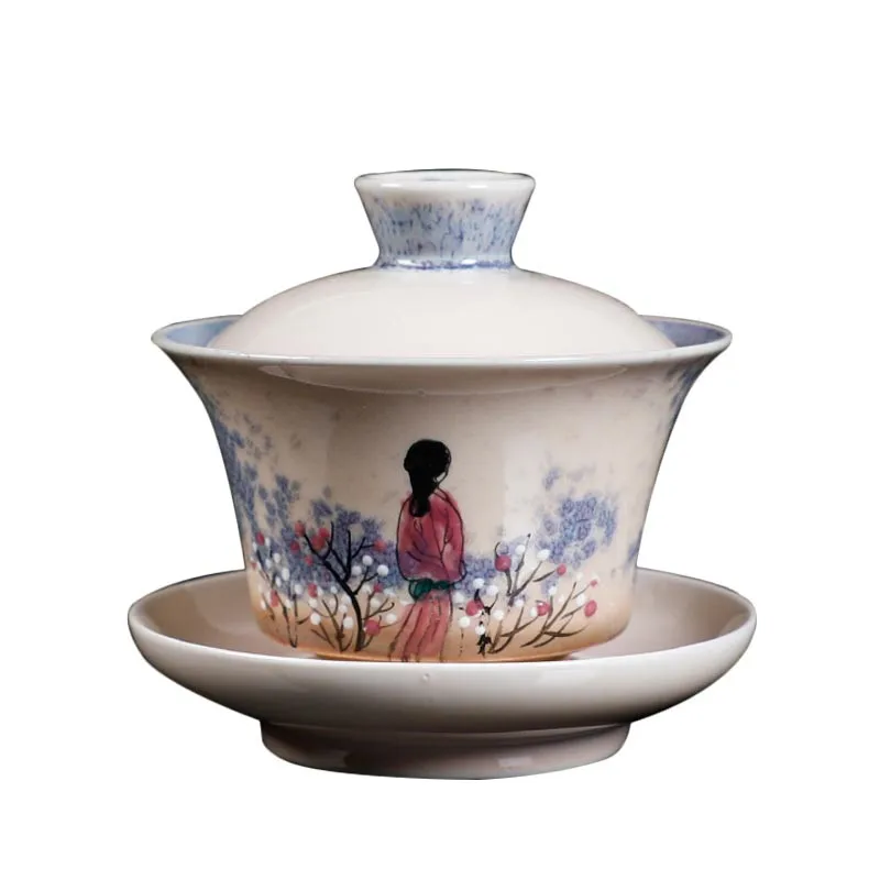 Цзиндэчжэнь Gaiwan 130 мл Ручная Керамическая чашка для чая художественная чайная