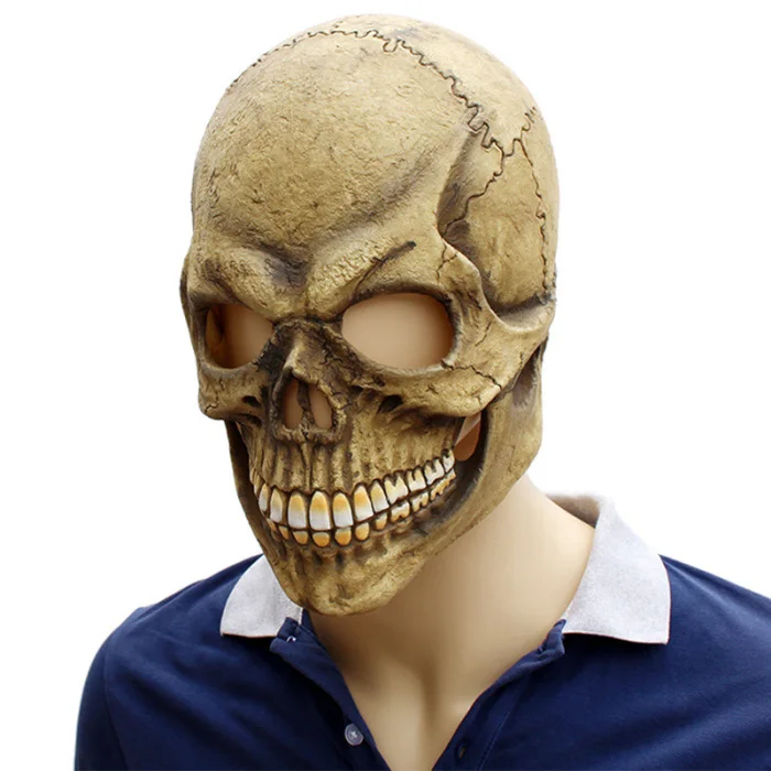 Высокое качество страшный череп Полная Голова маска Хэллоуин косплей вечерние Опора Ужас латекс Новинка