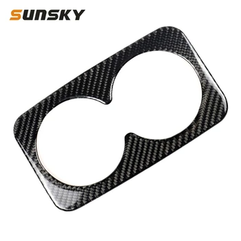 

Car Carbon Fiber Rear Armrest Water Cup Decorative Sticker for Cadillac XT5 2016-2017
