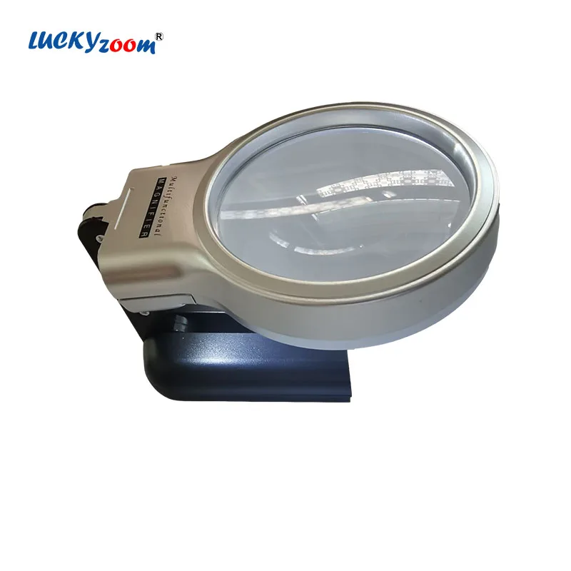 Handheld Magnifier With LED Light 3X Foldable Magnifying Glass With Holder Reading Magnifier Lamp Multifunctional Jewelry Loupe