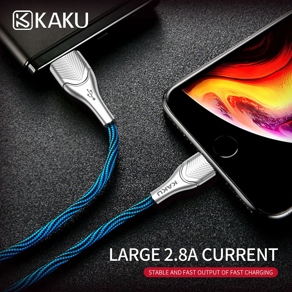 KAKU 2.8A usb lightning Кабель для iPhone кабель быстрой зарядки Кабели для мобильного телефона зарядное устройство Шнур данных для iPhone 8 7 6S 5S Plus