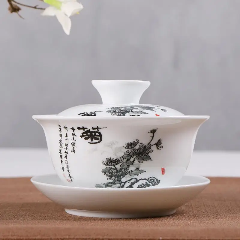 13 Ручная печать керамики пиалы для чая Китайский традиционный Gaiwan фарфоровый чайник для путешествий портативный чайные принадлежности Декор - Цвет: 13
