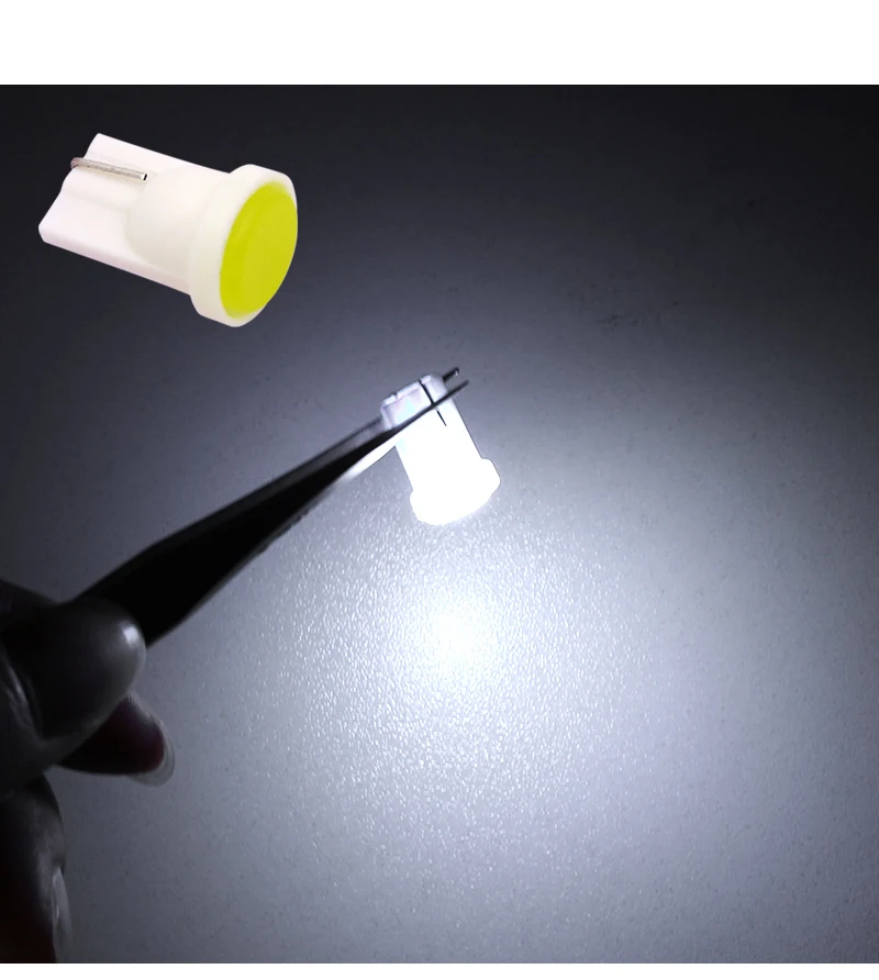 10 шт. модный автомобильный внутренний свет светодиодный T10 COB 8SMD W5W Клин инструменты для дверцы боковая Лампа фара синий/белый/красный/порошок 12 В