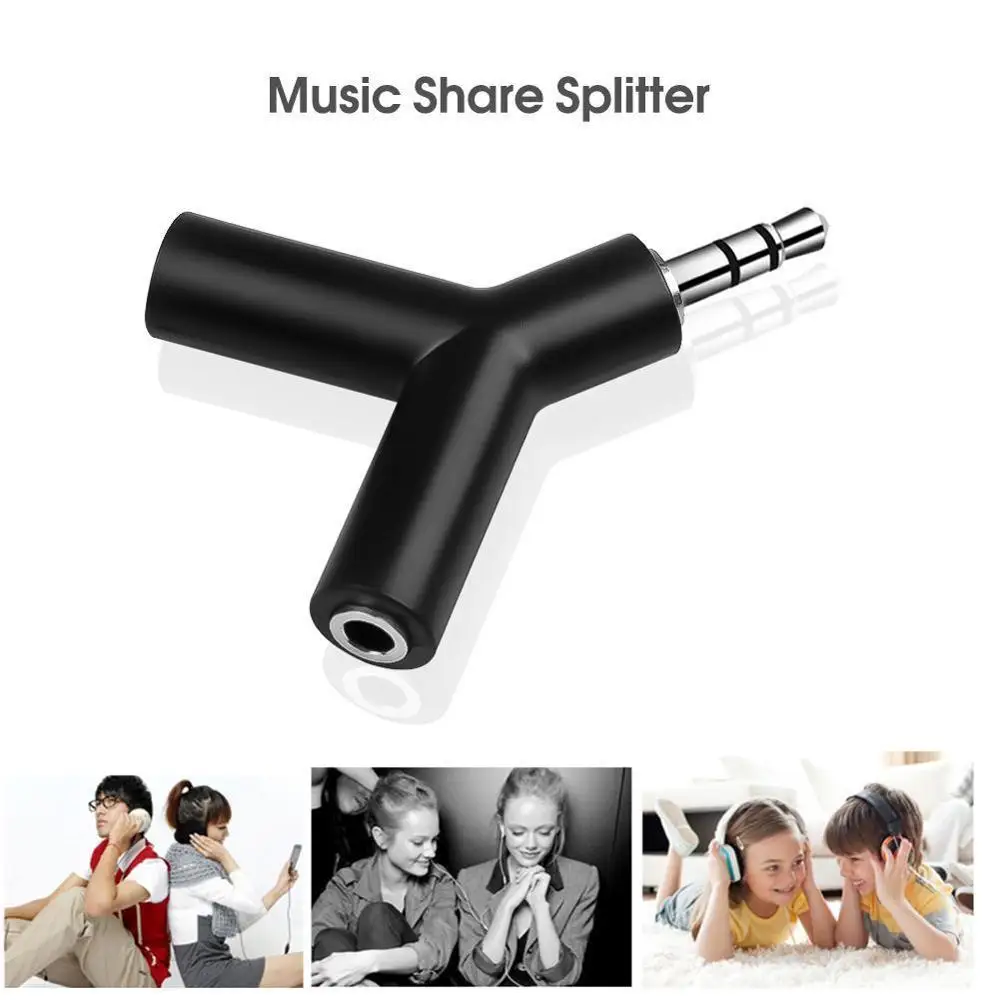 Y образный адаптер для наушников 3 5 мм с двойным штекером разветвитель
