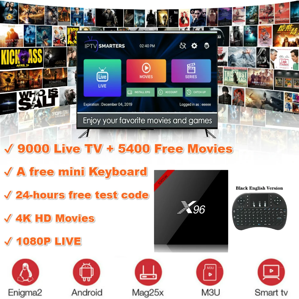 X96 X96W Android tv BOX 7 1 OS Amlogic S905W ГБ/8 ГБ 2 ГБ/16 Bluetooth 4 0 ГГц WiFi HD 4K Smart Box медиаплеер |