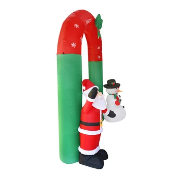 

2.4m Giant Santa Claus Snowman Inflatable Arch Garden Yard Archway Led Light With Pump Christmas Halloween Props Party Blow Up