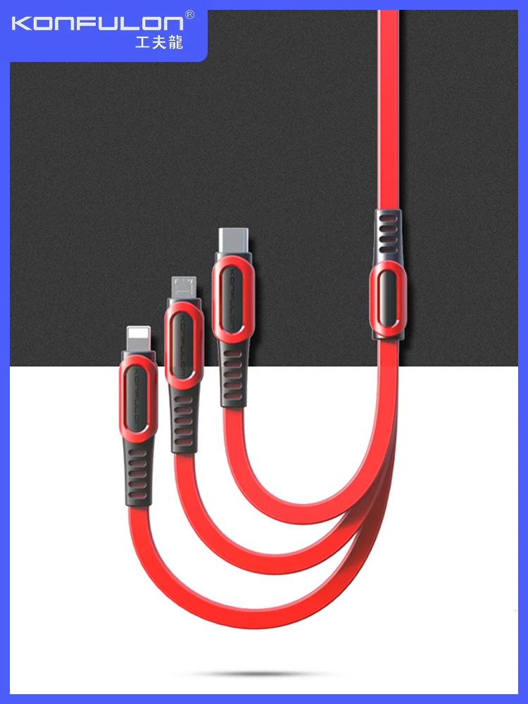 3 в 1 USB кабель для iPhone Xiaomi Быстрая зарядка Micro USB кабель для Android USB TypeC кабели для мобильных телефонов для samsung S9 DC19