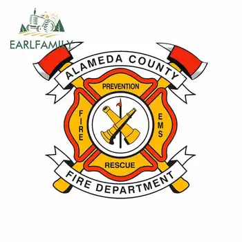 

EARLFAMILY 13cm x 11.8cm Funny Car Stickers and Decals for ALAMEDA COUNTY FIRE DEPARTMENT Helmet ATV GTR Fine Car Decal