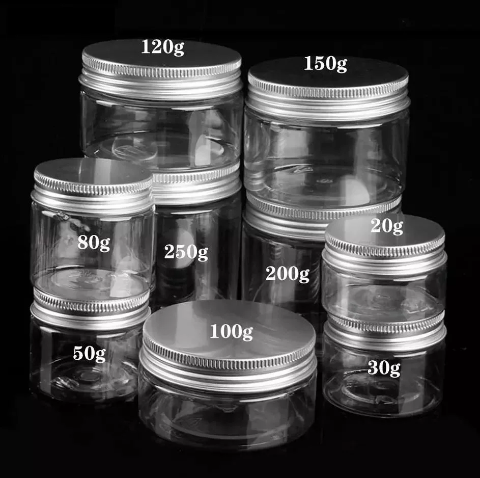 

Clear Plastic Jar And Lids Empty Cosmetic Containers Makeup Box Travel Bottle 30ml 50ml 60ml 80ml 100ml 120ml 250ml 500ml