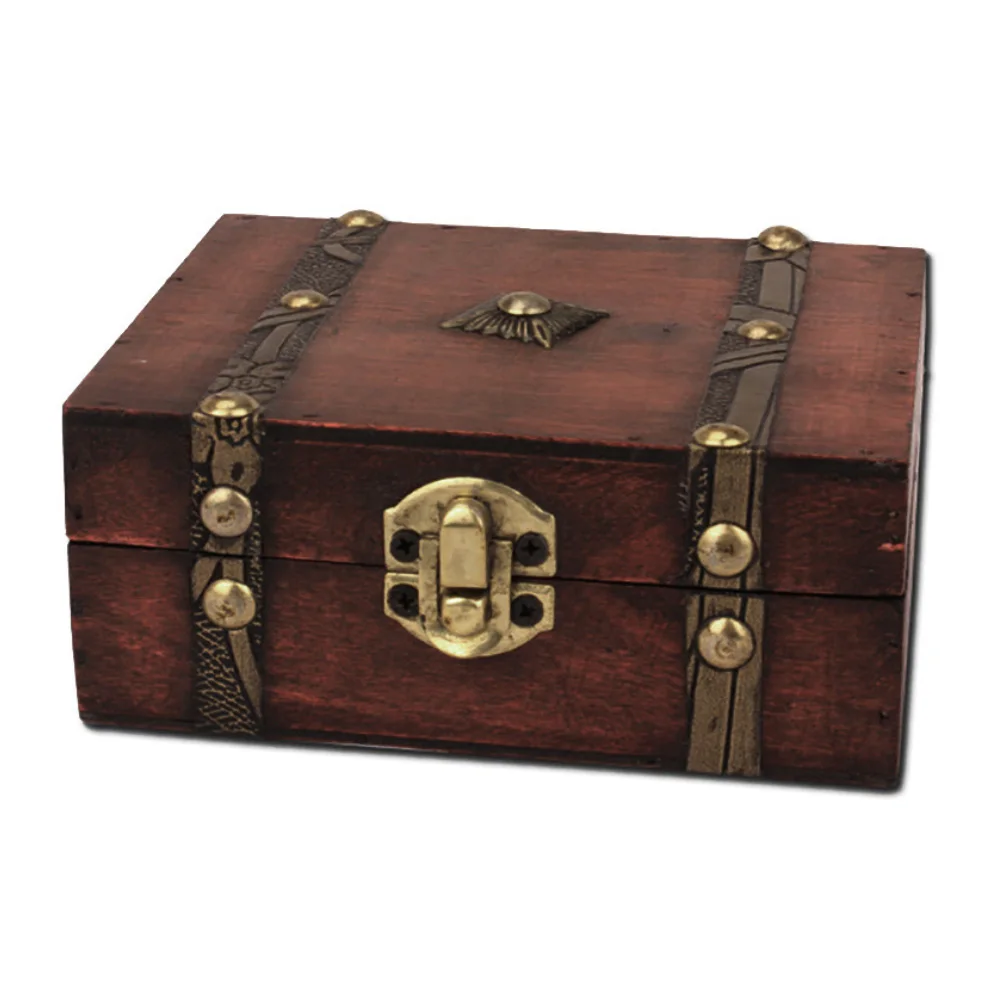 Retro Design Wooden Lock Catch Jewelry Gift Storage Box Container Sundries Organizer Large Capacity Jewelry Storage Case