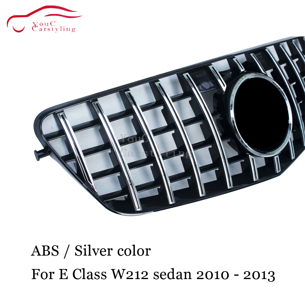 W212 GT Решетка переднего бампера серебристого цвета для Mercedes E Class W212 Sedan Pre-facelift 2010-2013 E200 E250 E300 E350 E400
