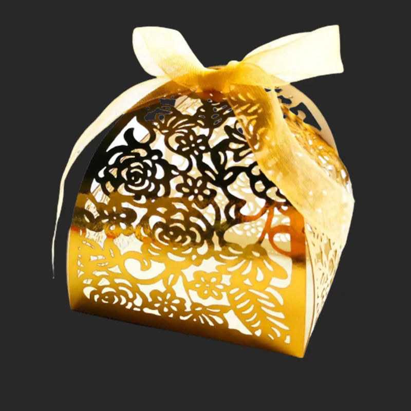 Eforcase 50 Cajas De Regalo Cortadas Con Láser, Cajas De Dulces