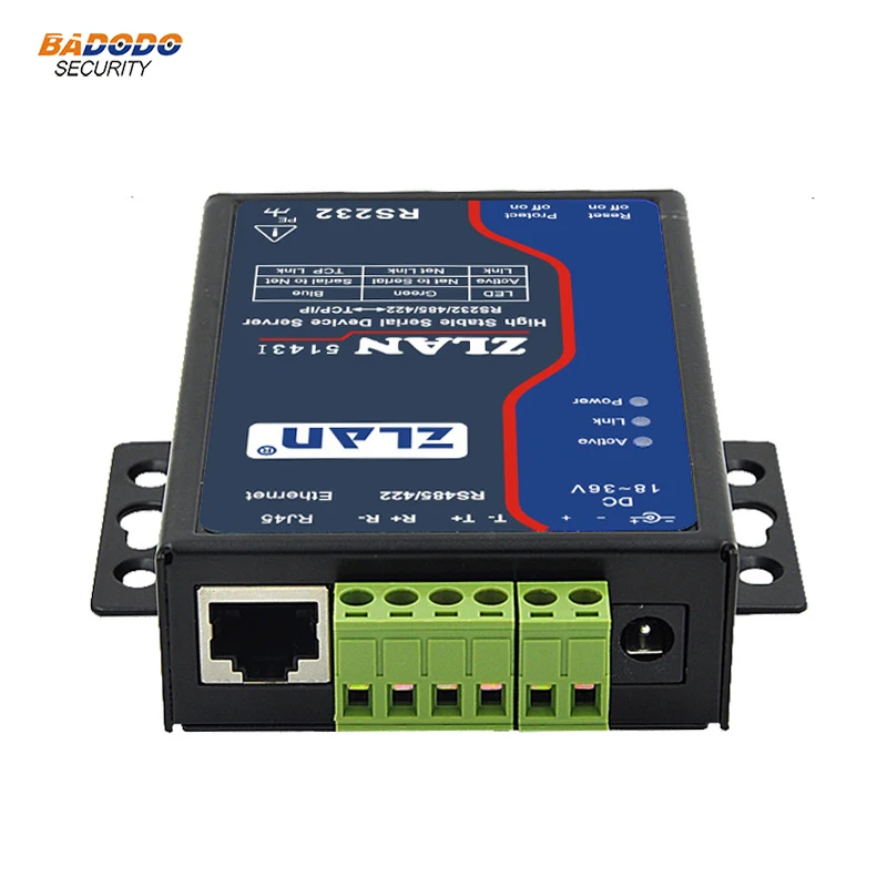 ZLAN5143I промышленная изоляция RS232 RS485 RS422 к Ethernet TCP/IP многохост Серийный Сервер Modbus 18 ~