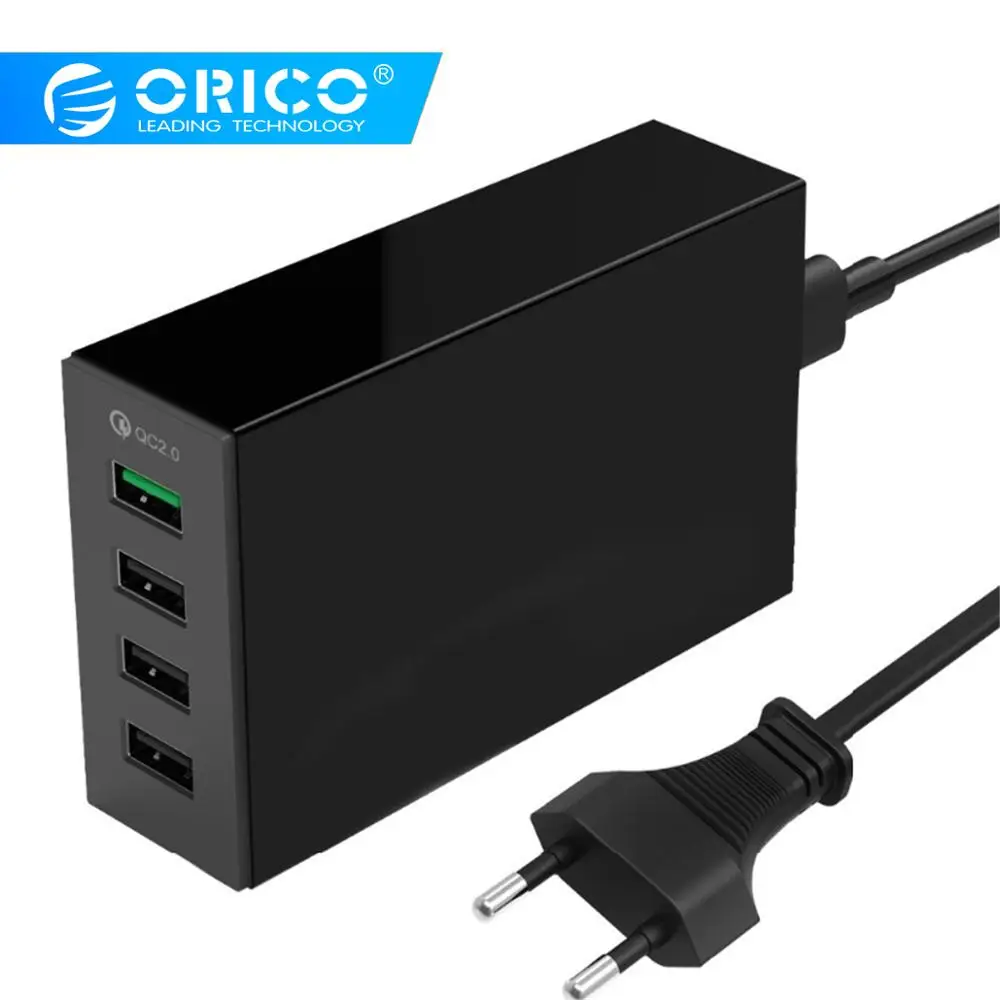 Najtaniej ORICO QC 2.0 szybka ładowarka QC2.0 * 1 5V2. 4A * 3 maksymalna wydajność 4 porty pulpit, usb ładowarka do samsunga Xiaomi Huawei