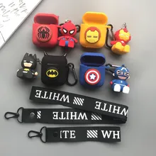 Модный Роскошный мультяшный Бэтмен наушники гарнитура Аксессуары Силиконовый чехол для Airpods Защитная беспроводная Bluetooth гарнитура коробка