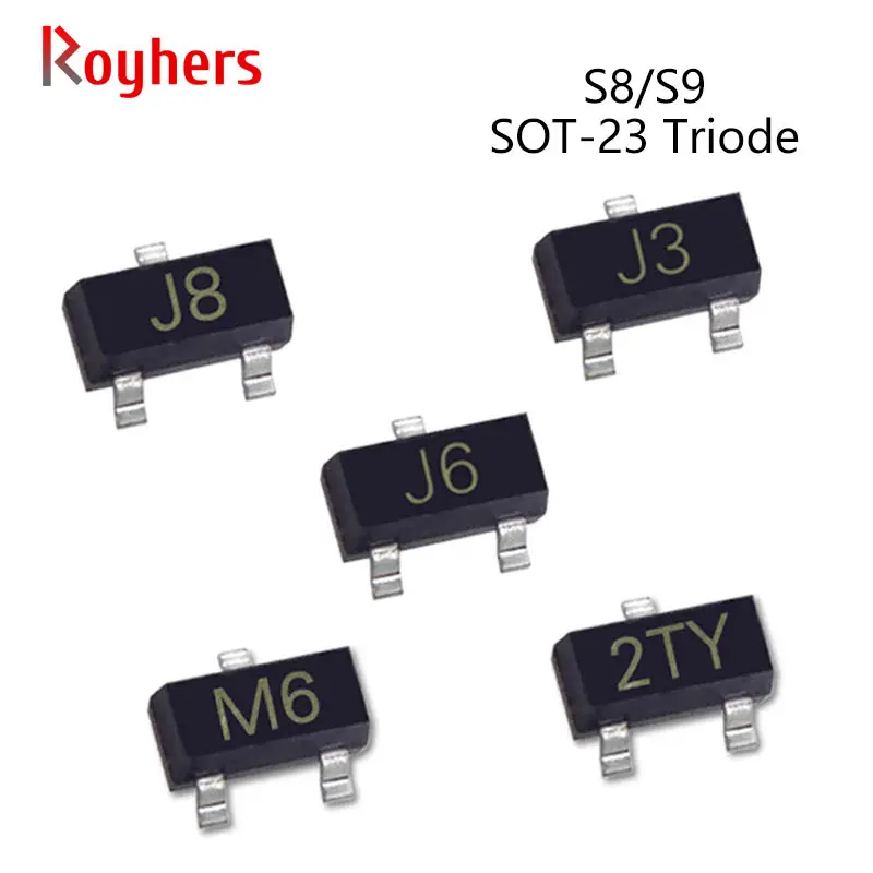 50pcs Smd Npn Power Transistor Ic S9018 J8 S9013 J3 S8550 Y2 S8050 J3y