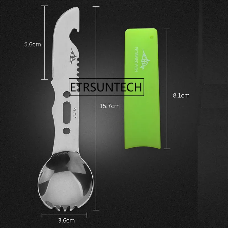 50pcs Stainless Steel Spoon Picnic Camping Knife Whistling Portable Restaurant Outdoor Dining Tool Camping Equipment Wholesale