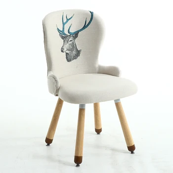 

Simple Nordic desk chair solid wood dining chair study dessert shop comb makeup stool learning computer chair home