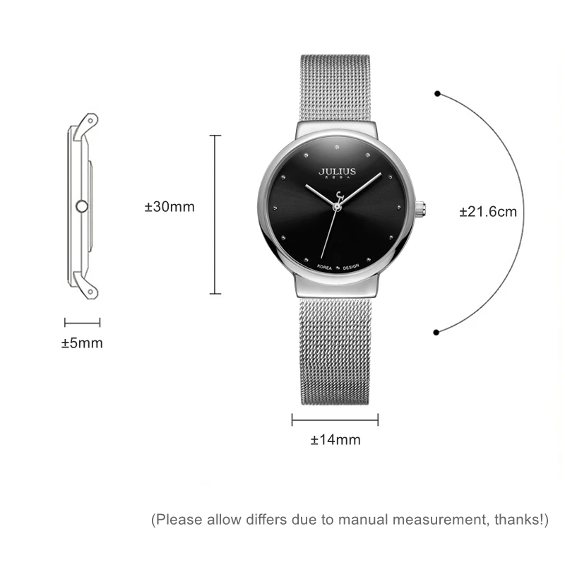 Женские наручные часы из высококачественной стали, женские ультратонкие модные повседневные кварцевые часы, лидирующий Бренд Julius, женские часы, подарок Zegarek