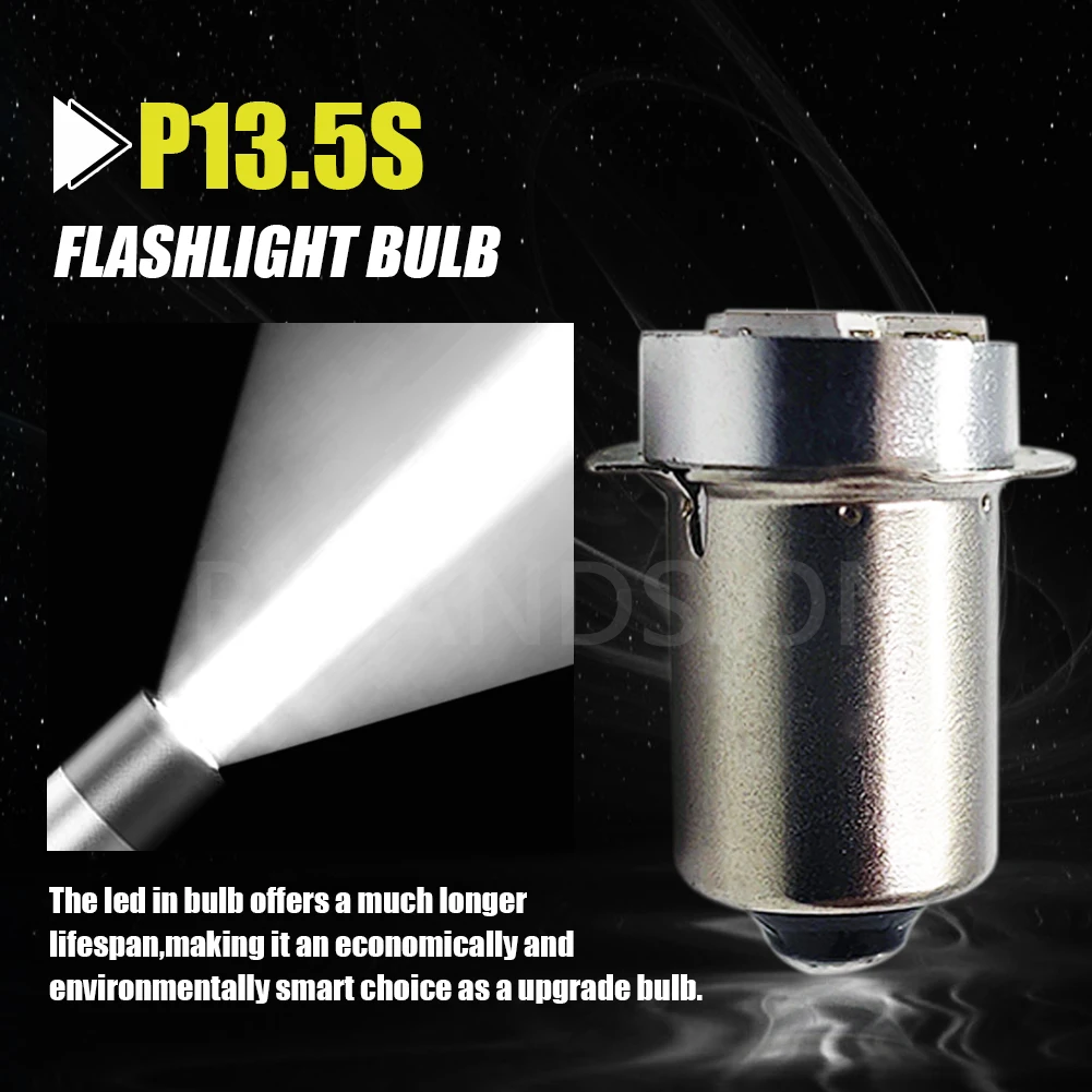 P13.5S PR2 E10 LED Flashlight Bulb Lamp 3V 6V 12V Led Bulb Replacement 3030 3smd Torch 3 Volt Screw Lighting 6000K 2pcs led lights led bulbs