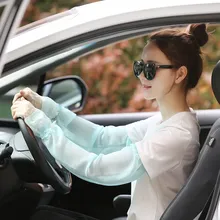 Стиль солнце-стойкие перчатки Для женщин Летняя одежда с зашитой от уф, тонкий лед кружевная Солнцезащитная-упорная манжета рукава с длинными