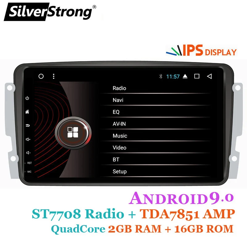 SilverStrong 8 дюймов ips Android9.0 gps Автомагнитола gps для Mercedes Benz CLK W209 W203 W208 W463 Vaneo Viano Vito