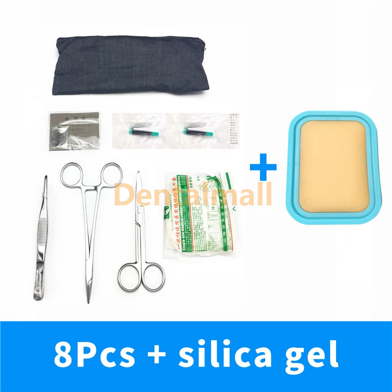 8Pcs and selica gel Хирургический шов посылка Набор для обучения студентов, научная помощь обучение хирургические инструменты - Цвет: 8Pcs and selica gel