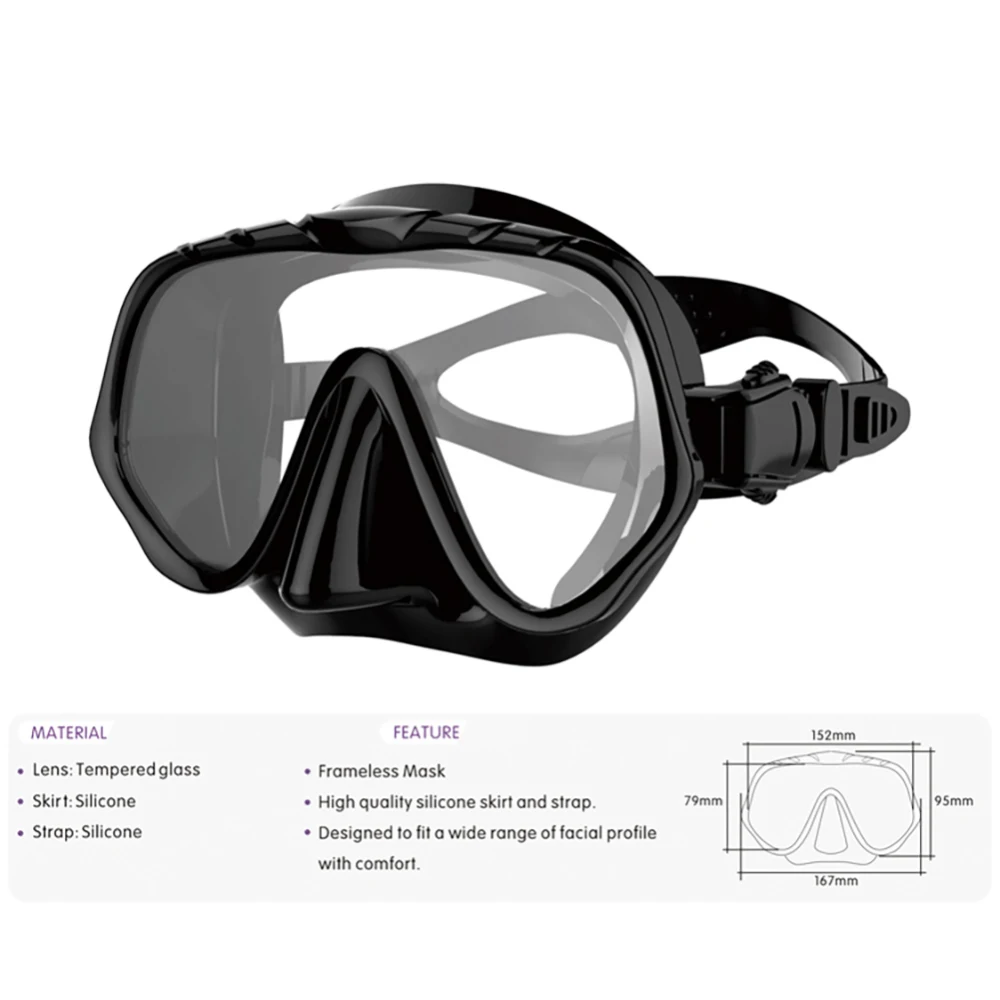 

Underwater Diving Mask Scuba Snorkel Goggles Anti Fog Silicone Half Face Glasses new