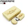 POWERONE usb flash drive usb 3.0 wooden+box pen drive 4GB 16GB 32GB 64GB 128GB free custom logo creative commemorative gifts ► Photo 2/6