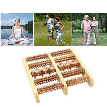 

5 Raw Wooden Foot Roller Massage Reflexology Relax Relief Massager Foot Massager