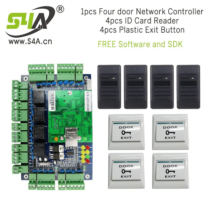 ACB-004 EB18 PCD-96A Четыре двери доступа к сети Управление Панель доска с программным обеспечением Связь протокол TCP/IP считыватели считыватель для 4-дверный шкаф для Применение - Цвет: ACB-004 EB18 PCD-96A