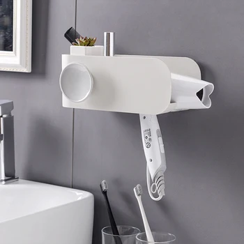

Blower Bracket Bathroom Organizer Plain Colour Bathroom Storage Creative Blower Placement Frame Blower Stand Toilet Bracket