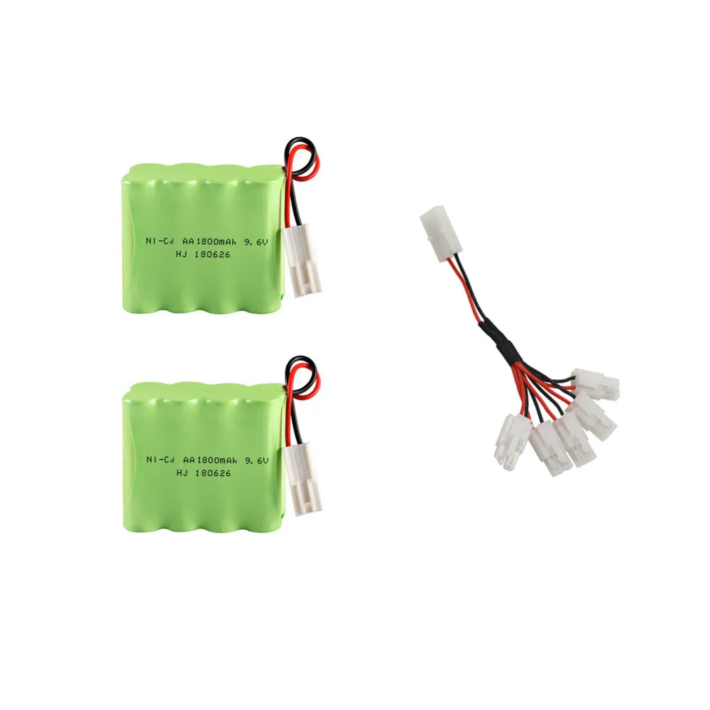 Золотой 9,6 v 1800mah NICD перезаряжаемый аккумулятор+ 9,6 v зарядное устройство набор для Rc игрушечного автомобиля робота лодки пистолет Танк Поезд NI-CD AA 9,6 v батарейный блок - Цвет: Золотой