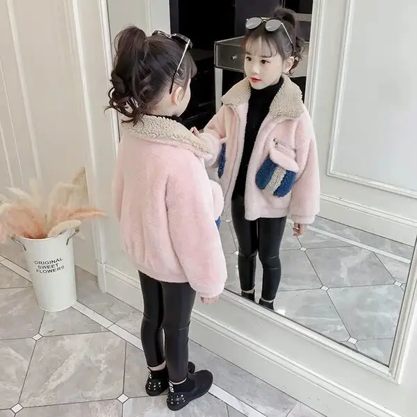 

Little Girl Fall Fashion Casual Winter Coat Kids Children Velvet Thick Warm Outfits Jackets Children Clothes Outerwear 2020 New