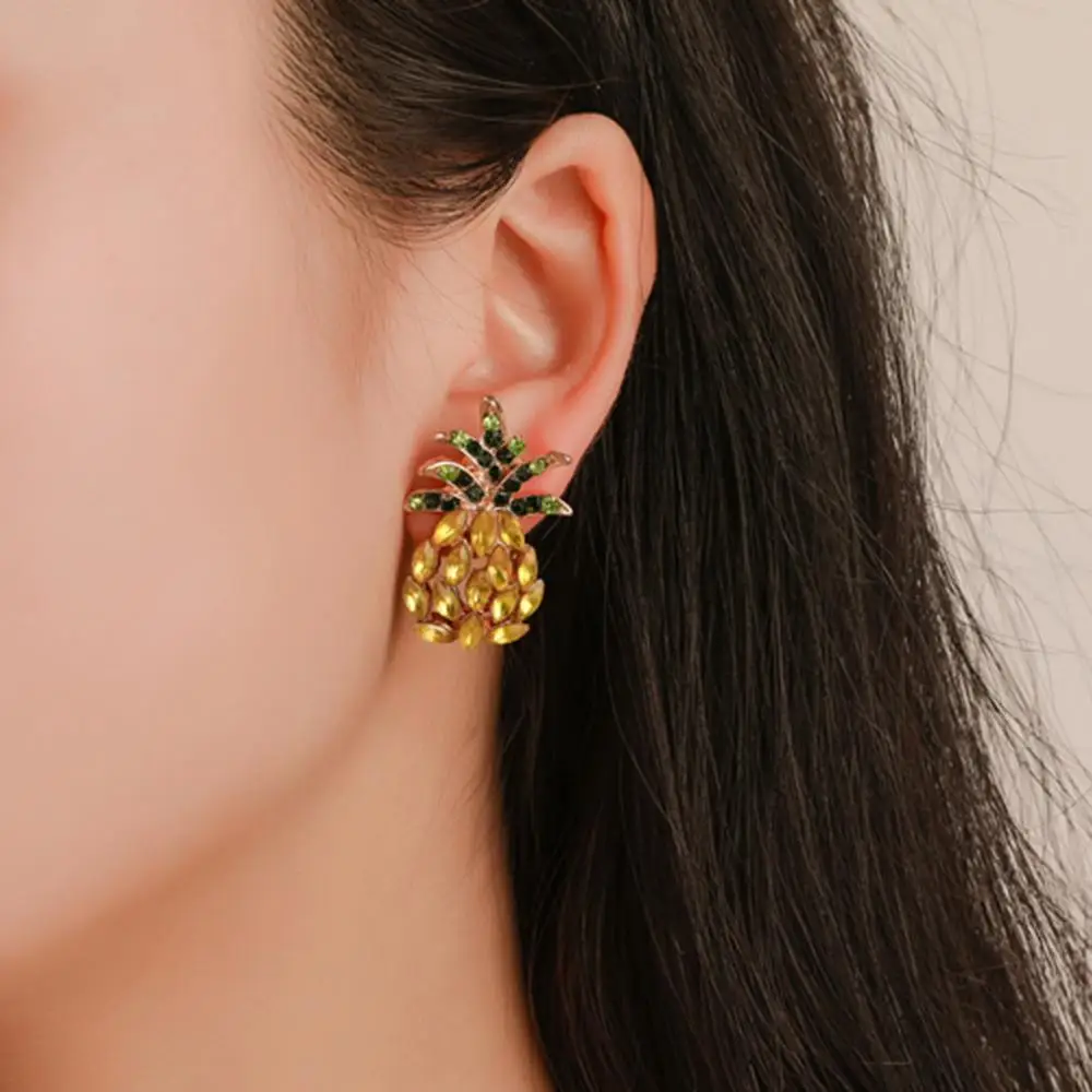 

серьги женские Creative Metal Pineapple Earrings Earrings Ladies Jewelry сережки pe aretes de mujer earing stud серьги женс ea0