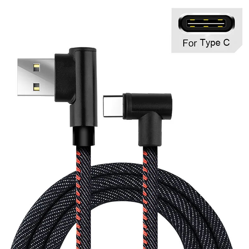 07 Кабель Micro USB type-C, 2А, быстрое зарядное устройство, USB, 90 градусов, локоть, ковбойский плетеный кабель для передачи данных, для samsung, для iPhone, Android, телефона - Цвет: 07