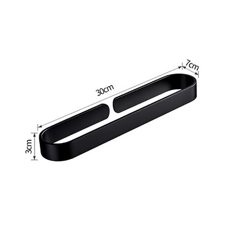 1-Black -30cm Настенная вешалка для полотенец в отеле шкаф для ванной комнаты подвесной держатель Органайзер полка для хранения рук алюминиевый черный домашний держатель для полотенец - Цвет: 1-Black -30cm