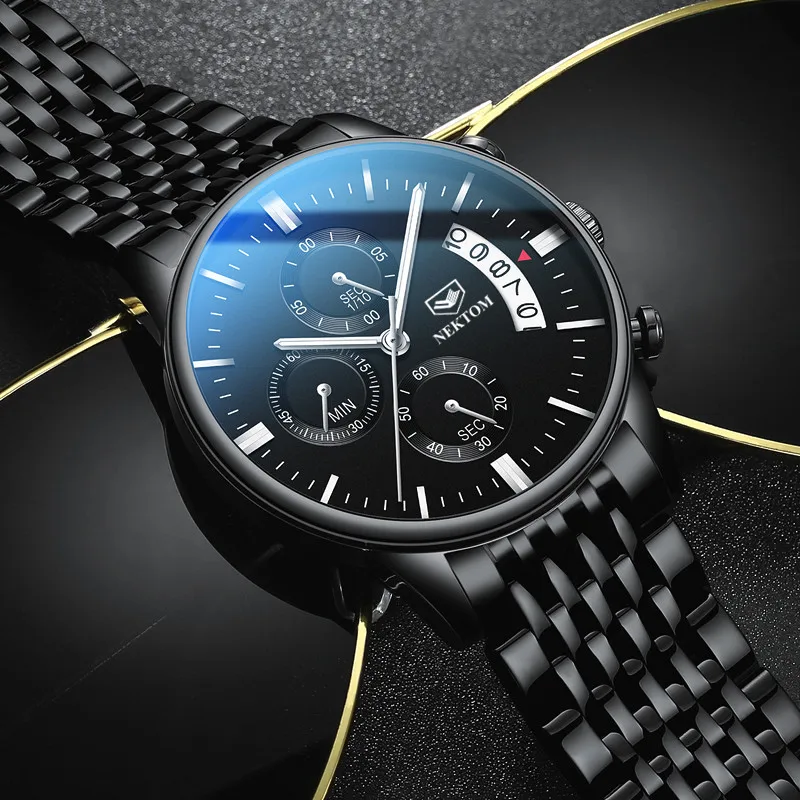 Дропшиппинг Relogio Masculino роскошные Брендовые Часы для мужчин бизнес хронограф часы мужские водонепроницаемые кварцевые наручные часы