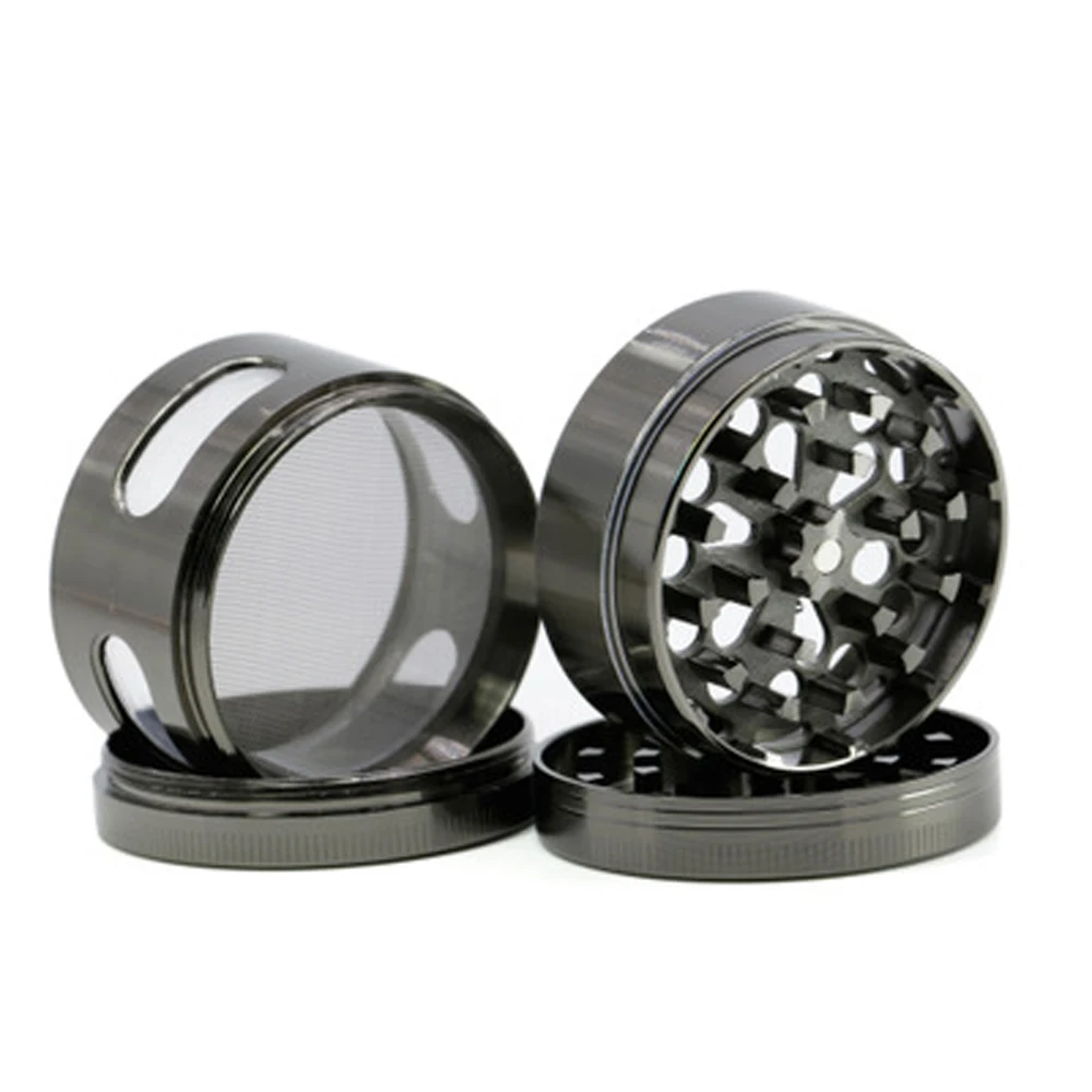 Zinc Alloy Grind Smoking Grinders Tobacco Grinder 52mm Cigarette Crush Cigarette Rolling Machine Perspective Window Smoking