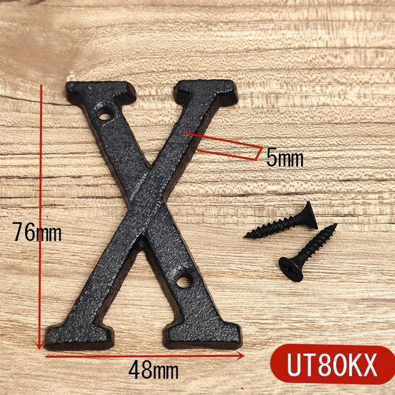 Metal Letters House Numbers Retro 3D Sign Cafe Wall Creative Cast Iron Decoration Doorplate Digital Arabic Furniture Hardware