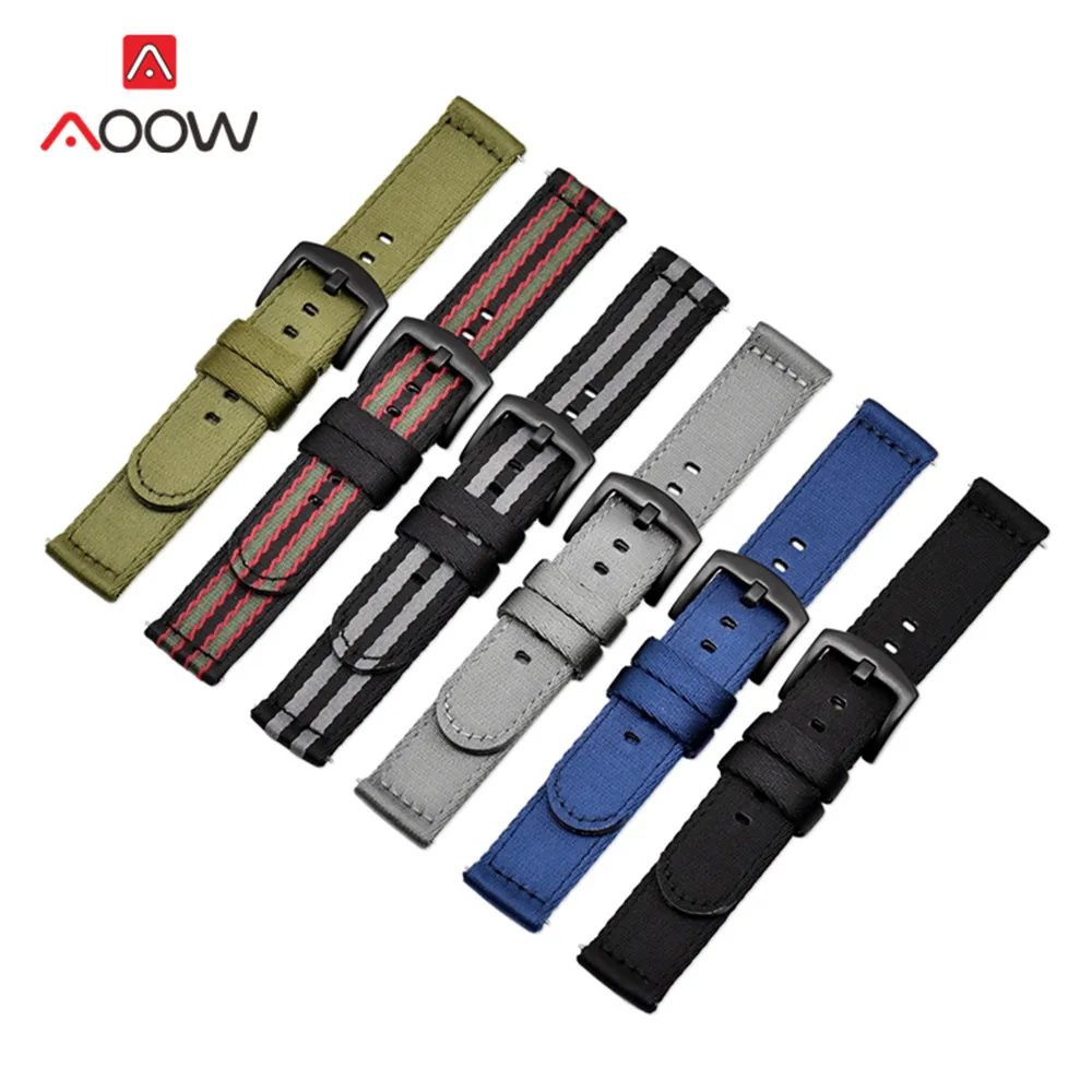 

Heavy Duty Nylon Band Strap 18mm 20mm 22mm 24mm for Samsung Galaxy Watch Active 2 40mm 44mm 42mm 46mm Gear S2 S3 Amazfit Huawei