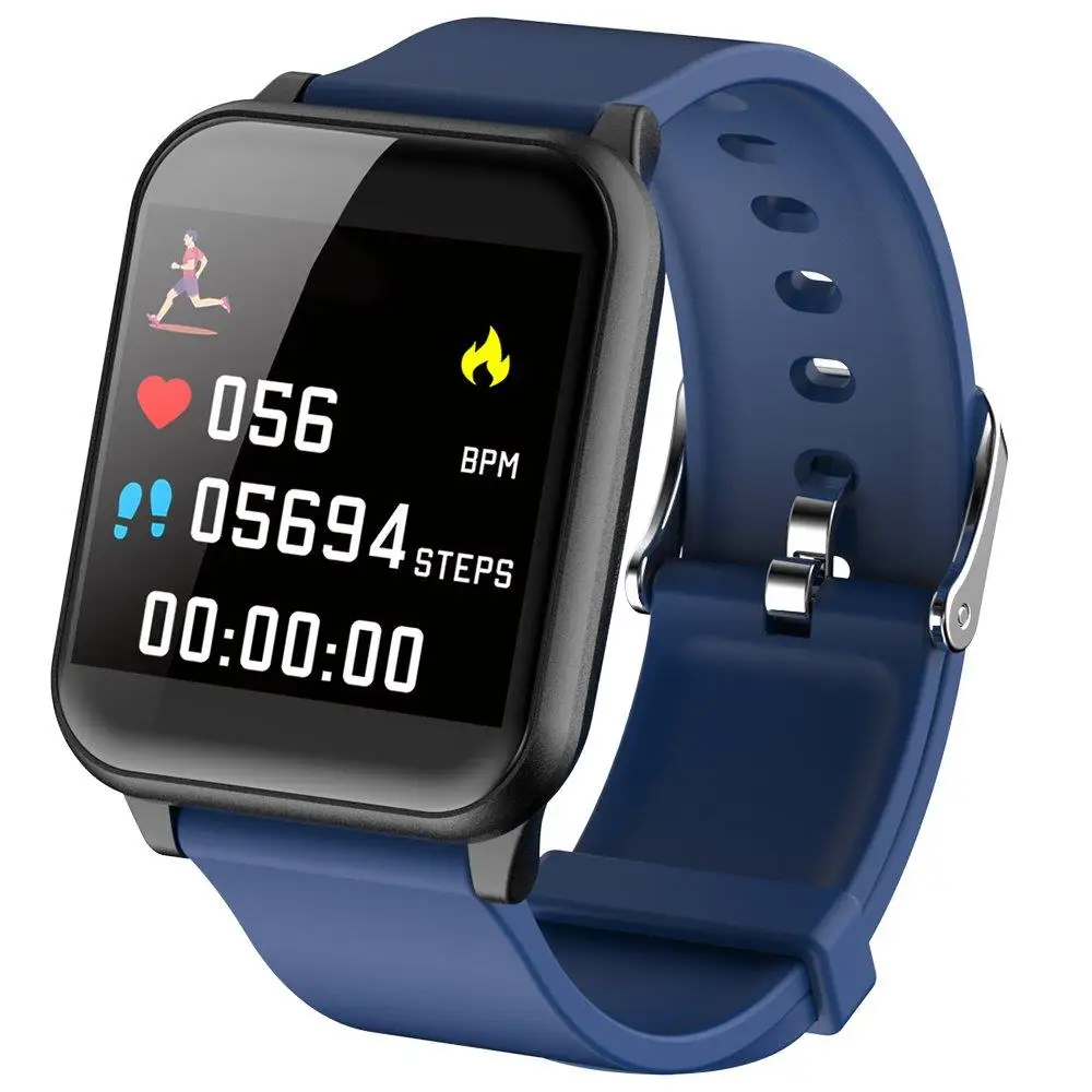 Смарт-браслет Makibes B02 1," ips стеклянный экран фитнес-трекер Браслет IP67 водонепроницаемый спортивный браслет для измерения артериального давления Смарт-часы - Цвет: blue