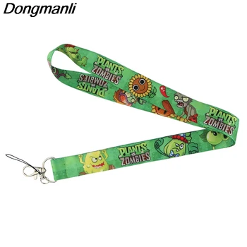 

PC227 Wholesale 20pcs/ Lot Plants Ghost Game Keychain Lanyards Id Badge Holder ID Card Pass Gym Mobile Phone USB Badge Holder