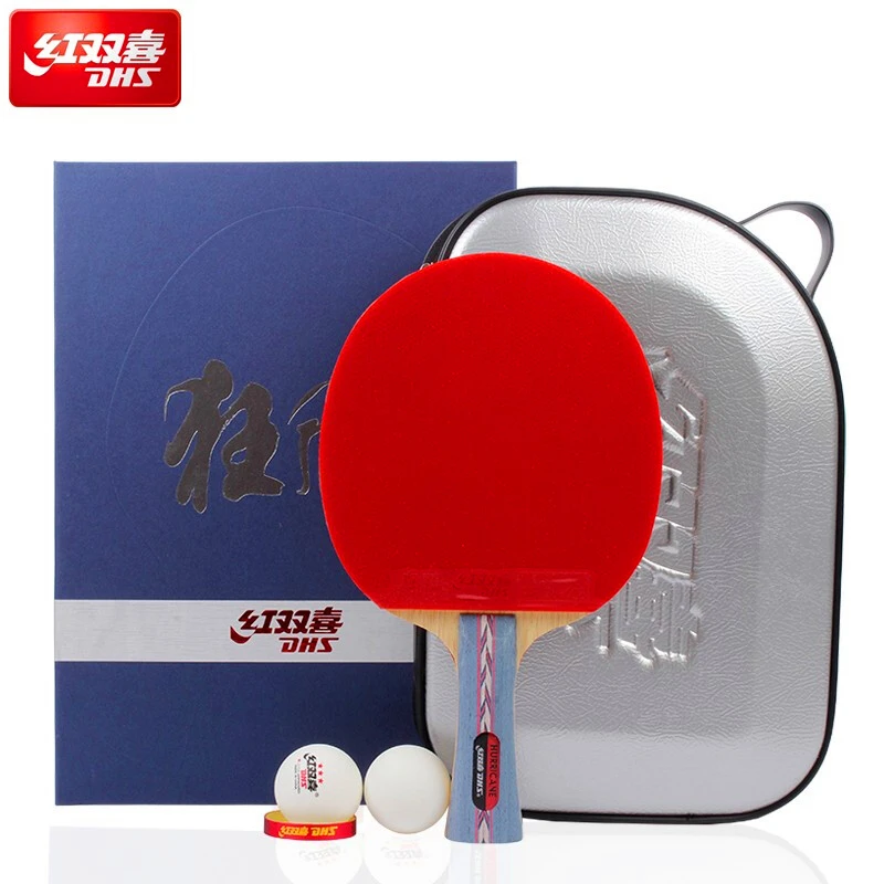 

DHS Hurricane Original Table Tennis Racket pimples in with sponge ping pong set bat paddle