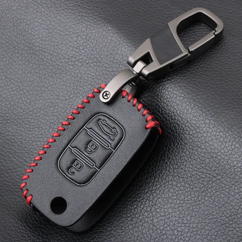 

Folding 100% Leather Car Key Case for Lada Sedan Largus Kalina Granta Vesta X-Ray XRay for Renault Dacia 3 Buttons Key Shell