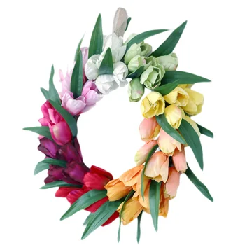 

1Pc Unique Tulip Wreath Wedding Accessory Festival Home Decoration Colorful