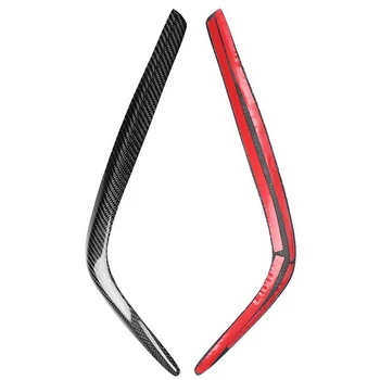 

Car Headlight Eyebrow Cover Accessories 1 Pair Exterior Carbon Fiber Black Trim