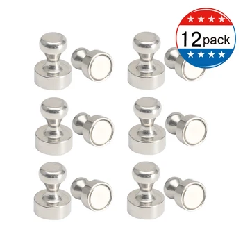

12 pack Fridge Magnets neodymium Permanent magnetic surface 3 layer coating Nickel magnet hooks