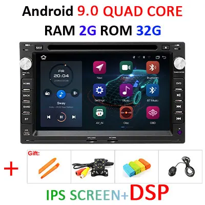 DSP ips 2 Din Android 9 автомобильный радиоприемник gps для VW/PASSAT B5/MK5/JETTA/POLO/GOLF/MK4/TRANSPORTER/T5/для peugeot 307 Автомобильный dvd play obd2 - Цвет: 2G 16G IPS DSP