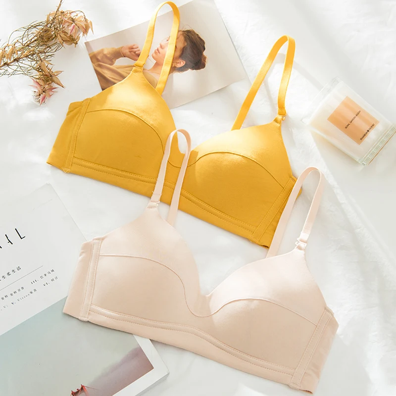 

Roseheart Women Fashion Black Yellow Blue Bralette Wireless One-Piece Bras Padded Female Active Bra Underwear Cup A B Push Up